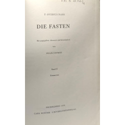 Die fasten - BAND I text und übersetzung et II kommentar -...