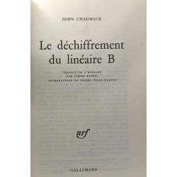 Le déchiffrement du linéaire B - coll. bibliothèque des Histoires