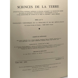 Sciences de la Terre - N°1-2 + N°3 - TOME XVII - annales de...