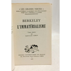 L'immatérialisme Textes choisis