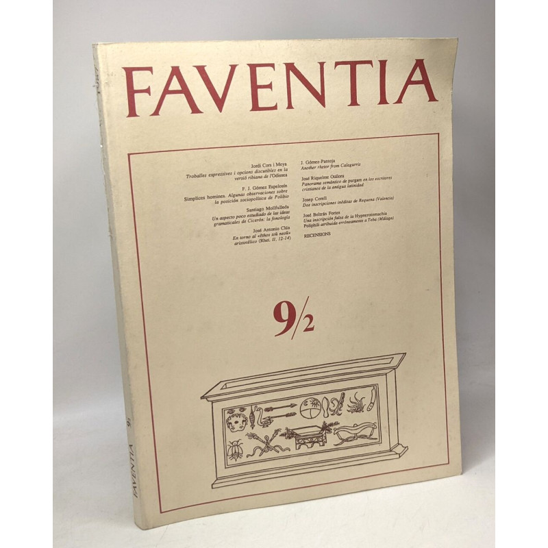 Faventia - 9/2 departament de classiques facultat de Lletres 1987