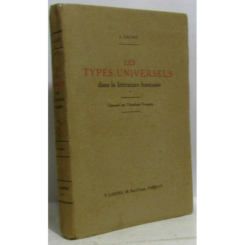 Les types universels dans la littérature française (illustrations...