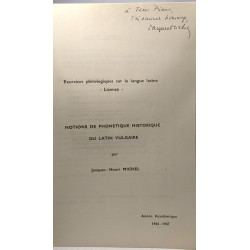 Notions de phonétique historique du latin vulgaire / exercices...