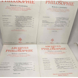 Archives de philosophie - recherches et documentation - 11 volumes...
