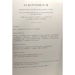 Scriptorium - revue internationale des études relatives aux...