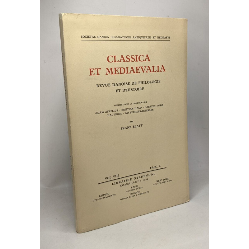 Classica et mediaevalia revue danoise de philologie et d'histoire...
