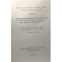 Méthodes biologiques de détection et d'évaluation de la pollution...