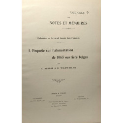 Enquête sur l'alimentation de 1065 ouvriers belges / notes et...