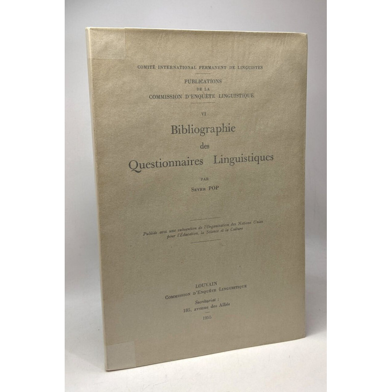 Bibliographie des questionnaires linguistiques - comité...