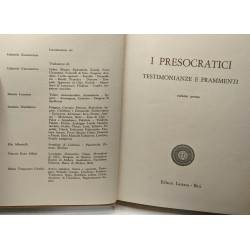 I Presocratici. Testimonianze e frammenti - VOLUME PRIMO + VOLUME...