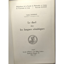 Le duel dans les langues sémitiques --- fascicule CLXXIX -...