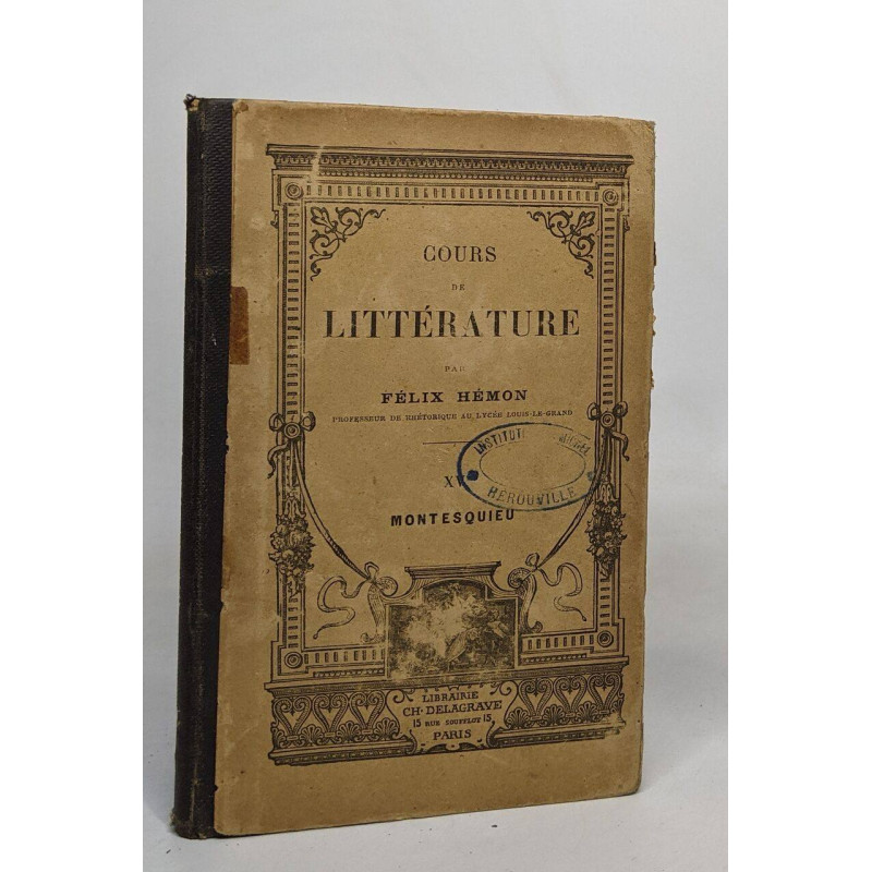 Cours de littérature - XV montesquieu