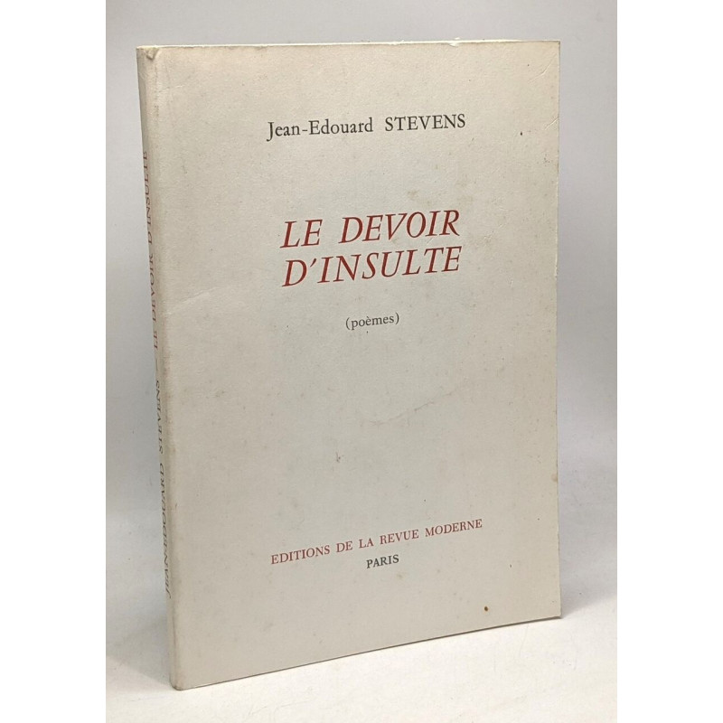 Le devoir d'insulte - poèmes