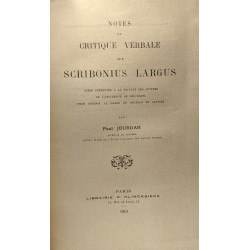 Notes de critique verbale sur Scribonius Largus - Thèse