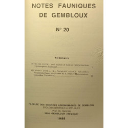 Notes fauniques de Gembloux 4 numéros: 17 - 20 - 22 - 23 (entre...