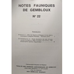 Notes fauniques de Gembloux 4 numéros: 17 - 20 - 22 - 23 (entre...
