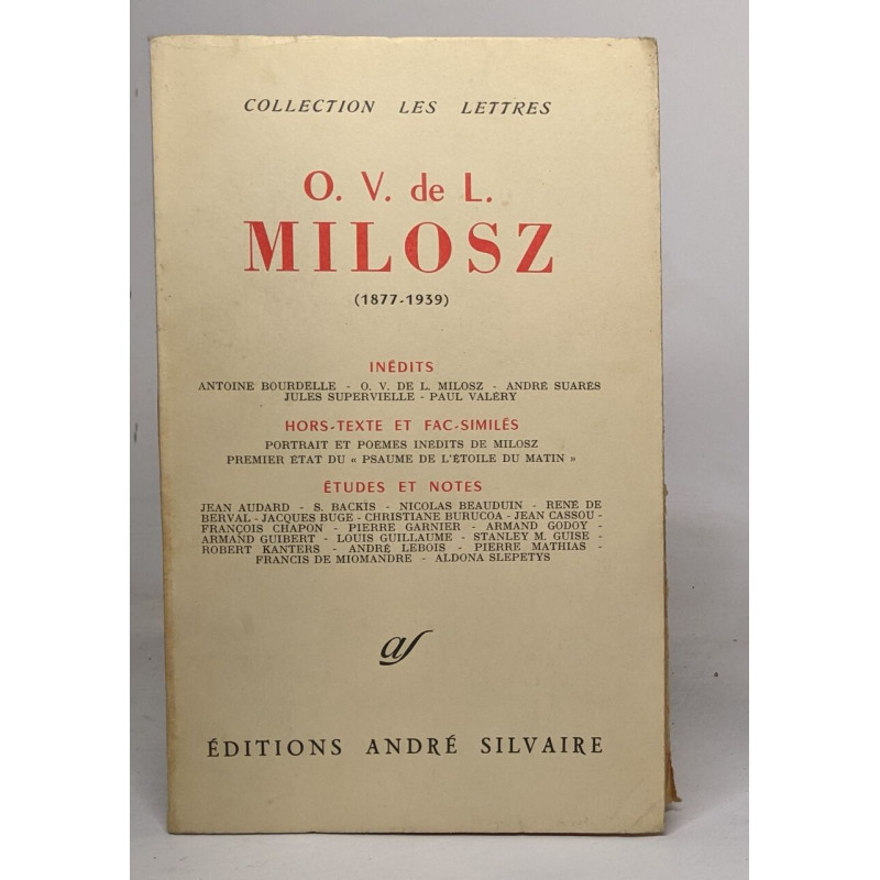 O. V. de L. Milosz (1877-1939) - collection les lettres
