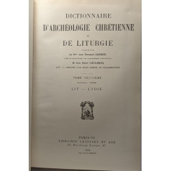 Dictionnaire d'archéologie chrétienne et de liturgie TOME NEUVIEME...