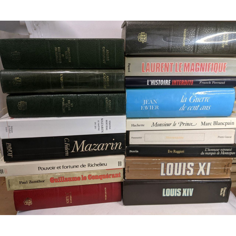 17 livres d'Histoires biographies (voir description): Louis XI...