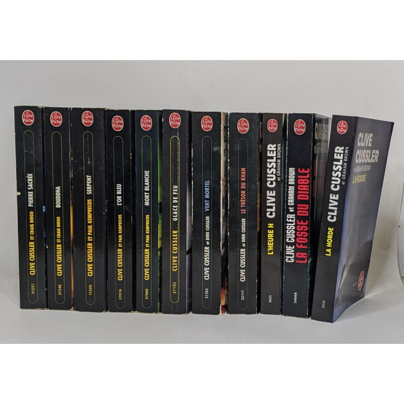 Lot de 23 romans de Cussler Cliver : titres voir description détaillée
