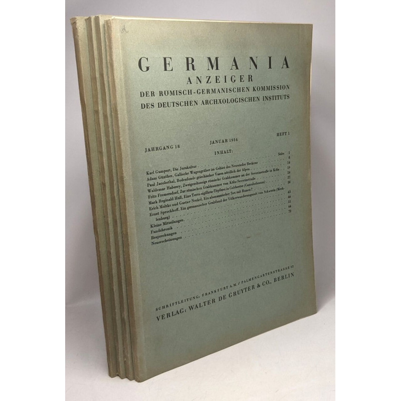 Germania - anzeiger der römisch -germanischen kommission des...