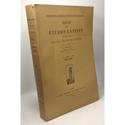 Revue des études latines - 36e Année - 1958 TOME XXXVI