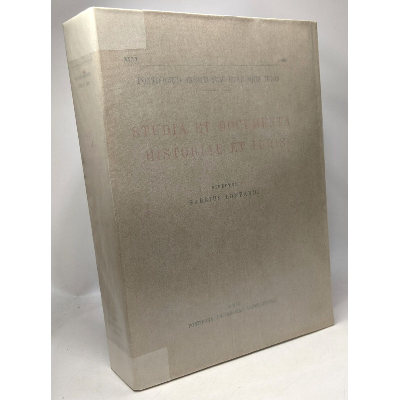 Studia et documenta historiae et iuris - pontificium institutum...