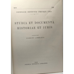 Studia et documenta historiae et iuris - pontificium institutum...