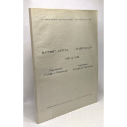 Rapport annuel département géologie et minéralogie - 1993 et 1994...
