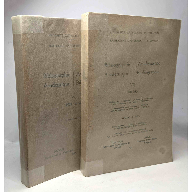 Bibiographie académique / academische bibiographie VI 1914-1934 +...