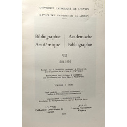 Bibiographie académique / academische bibiographie VI 1914-1934 +...