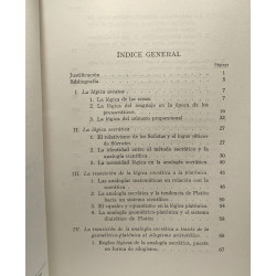 La evolucion de la logica grieca en el aspecto especial de la analogia