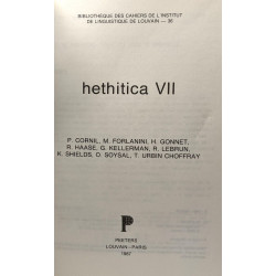 Hethitica VII - BCILL n°36 ---- bibliothèque des cahiers de...