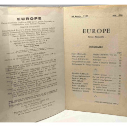 Europe revue mensuelle - JUIN 1958 36e Année N°350: Georges Courteline