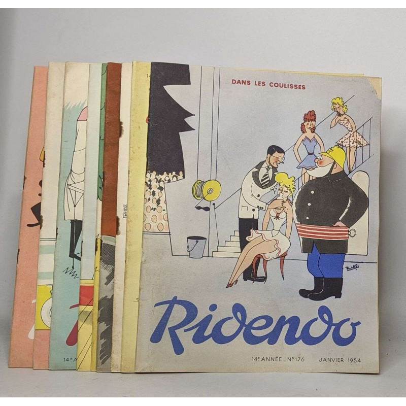Lot de 9 numéros de "Le ridendo": 176-177-178-179-180-181-182-184-185