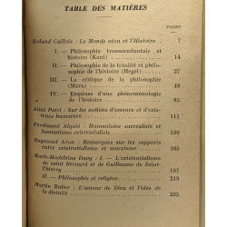L'homme le monde l'histoire - cahiers du Collège philosophique