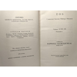 Symbolae Raphaeli Taubenschlag Dedicatae I II et III --- EOS...