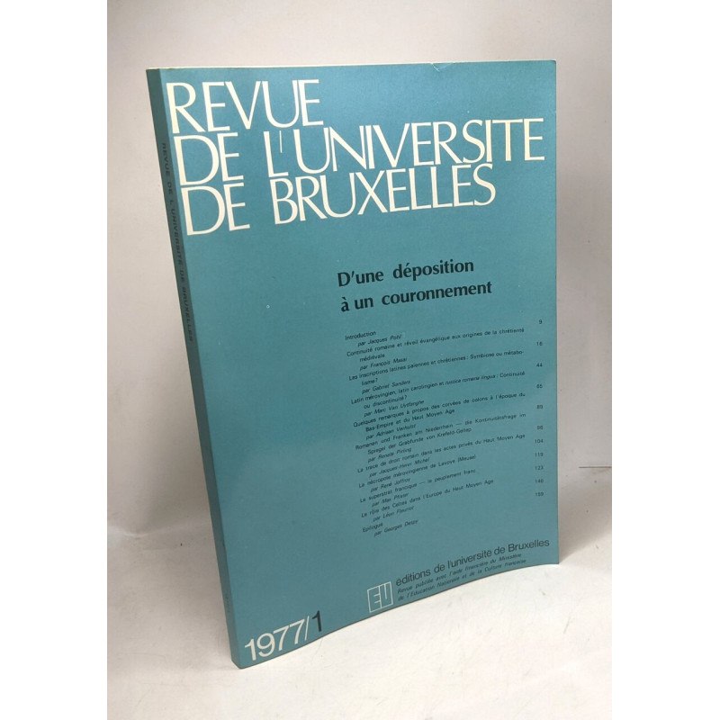 Revue de l'université de Bruxelles - 1977 - 1