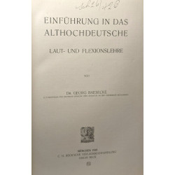 Einführung in das althochdeutsche laut- und flexionslehre