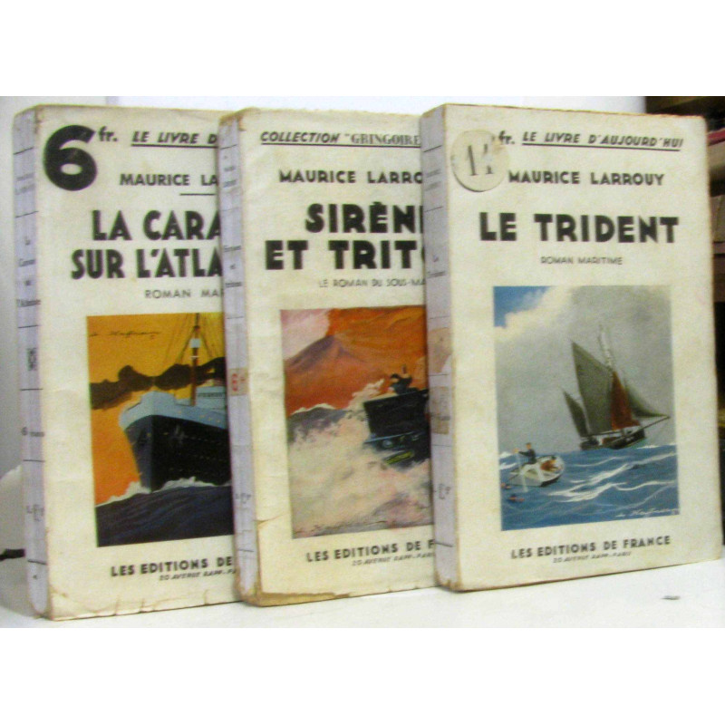 Lots de 3 romans: Sirènes et tritons + Le trident + La caravane...