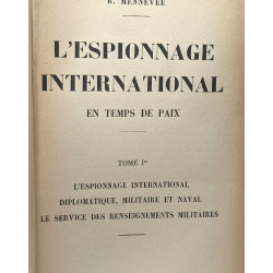 L'espionnage international en temps de paix - TOME PREMIER ET SECOND