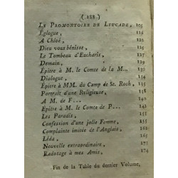Oeuvres complètes du Chevalier de Parny - tome second troisième et...