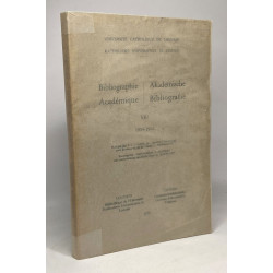 Bibliographie académique / akademische bibliografie - VIII...