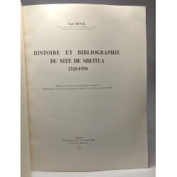 Histoire et bibliographie du site de Sbeitla 1724-1970