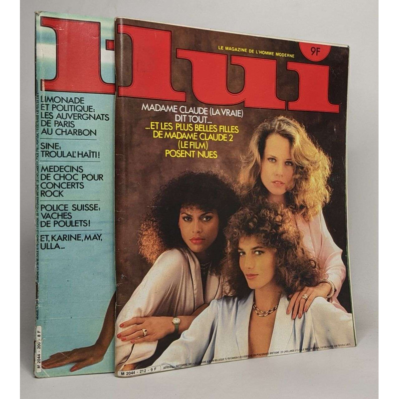 Lot de 2 mensuels "Lui": septembre 1980/ septembre 1981