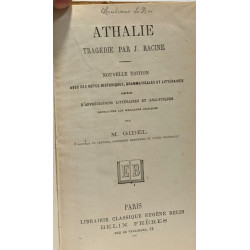 Athalie - tragédie de J Racine - nouvelle édition avec des notes...