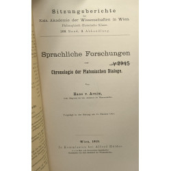 Sprachliche forschungen zur chronologie der Platonischen dialoge...