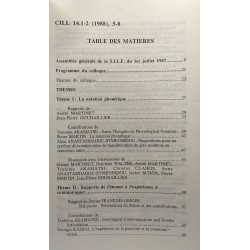 Cahiers de l'institut de linguistique de Louvain - actes - XIVe...