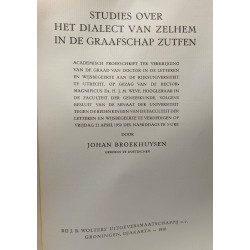 Studies over het dialect van zelhem in de graafschap zutfen