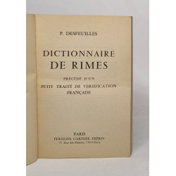Dictionnaire de rimes - avec un traité de versification